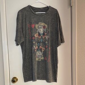 Lotus Fashion Womens Queen of Hearts Wild West T-Shirt 100% Cotton